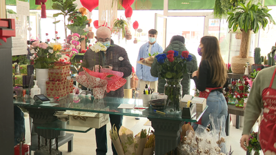 O día de San Valentín é un dos de máis vendas nunha florería