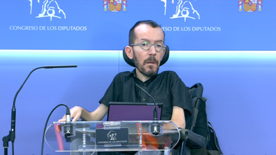 O portavoz parlamentario de Unidas Podemos, Pablo Echenique