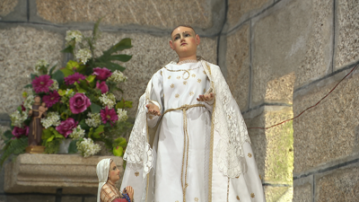 Imaxe da Virxe de Lourdes na capela de Barbería o martes pasado