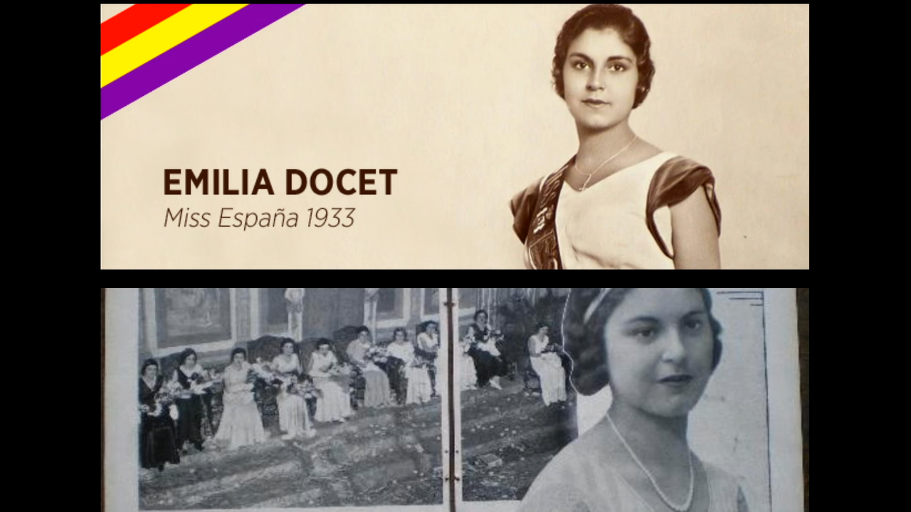 Fotografías de arquivo de Emilia Docet, Miss España 1933