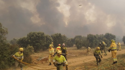 Imaxe de arquivo da Brif actuando no incendio en Zamora