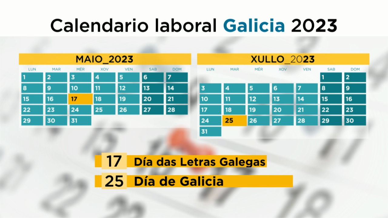 Festivos En Galicia 2023 A Xunta aproba o calendario laboral para o 2023 - G24