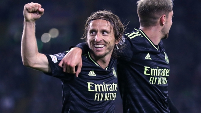 Modric marcou o segundo gol do partido no minuto 63. EFE