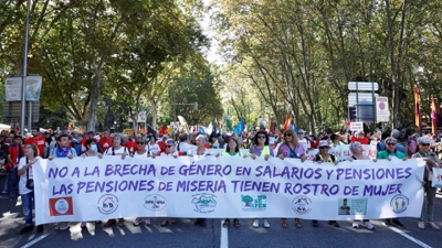 Imaxe da manifestación deste sábado en Madrid. EFE/Chema Moya