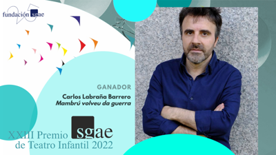 Carlos Labraña, gañador do XXIII premio SGAE de Teatro Infantil 2022 / FOTO: SGAE