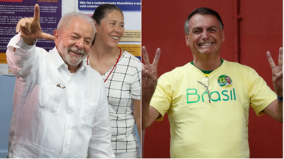 Lula e Bolsonaro tras execer o seu dereito ao voto no Brasil