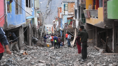 Vila arrasada en Secocha, Perú