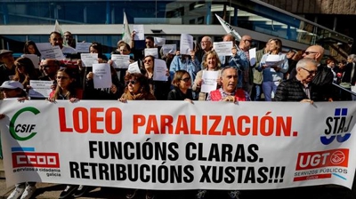 Manifestación na Coruña de funcionarios de Xustiza. EFE
