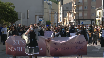 Manifestación en San Cibrao contra a exhibición dos vídeos pornográficos