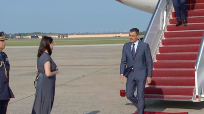 Sánchez aterraba onte en Washington e tivo un acto na residencia do embaixador español