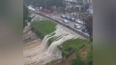 As chuvias inundaron locais e rúas en Lugo esta tarde