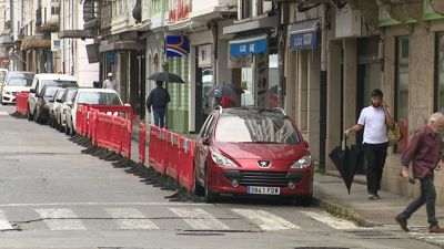 Tramo da rúa da Igrexa, en Ferrol, onde se prohibe estacionar desde o 1 de xuño por mor das obras