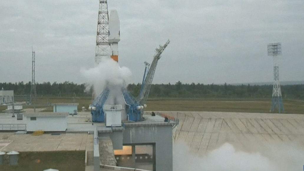 Lanzamento da nave Soyuz 2-1B co módulo Luna-25 desde o cosmódromo de Vostochny, o 11 de agosto