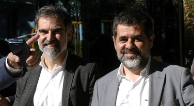 O expresidente da Asemblea Nacional Catalá (ANC) Jordi Sànchez e o expresidente de Òmnium Cultural Jordi Cuixart (EFE)