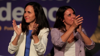 Belarra e Montero no acto de Podemos en Madrid. EFE/Fernando Alvarado