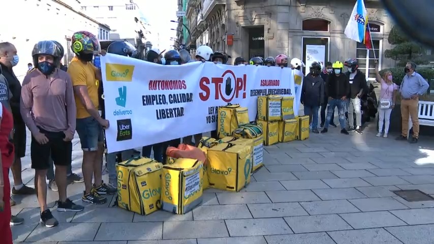 Protesta contra a 'lei rider' en Vigo hai dous anos
