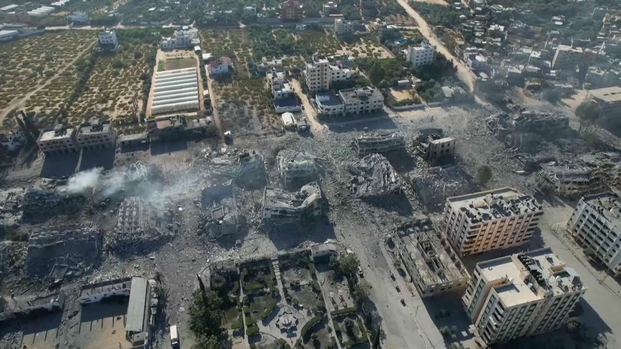 Edificios destruídos en Gaza polas bombas