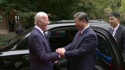 Xi Jinpin e Joe Biden na reunión celebrada na mansión Filoli
