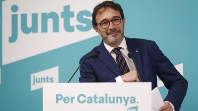 O vicepresidente e portavoz de JxCat, Josep Rius, o pasado luns en Barcelona (EFE / Quique García)