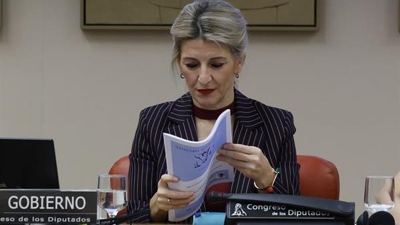 Yolanda Díaz, comparece na Comisión de Traballo, Economía Social, Inclusión, Seguridade e Migracións do Congreso dos Deputados ( EFE)
