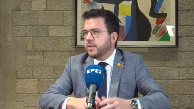 Pere Aragonés, entrevistado pola axencia EFE