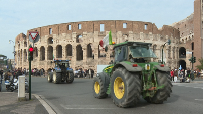 Desfile de tractores en Roma (France Press)