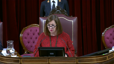 A presidenta do Congreso dos Deputados, Francina Armengol, na sesión plenaria deste xoves