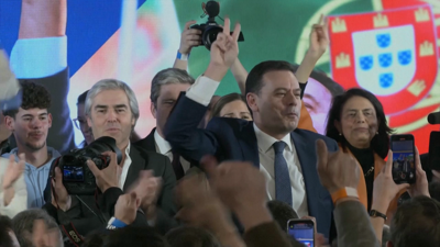 O candidato de Aliança Democrática Luís Montenegro