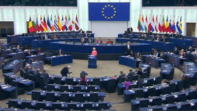 Intervención da presidenta da Comisión Europea, Ursula von der Leyen, na sesión plenaria deste martes en Estrasburgo (Francia)
