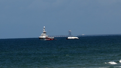 O barco de Open Arms chegando ás costas de Gaza (Europa Press)