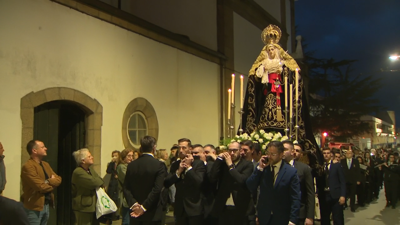 Traslado da Virxe das Dores a cargo da confraría do seu mesmo nome polas rúas de Ferrol
