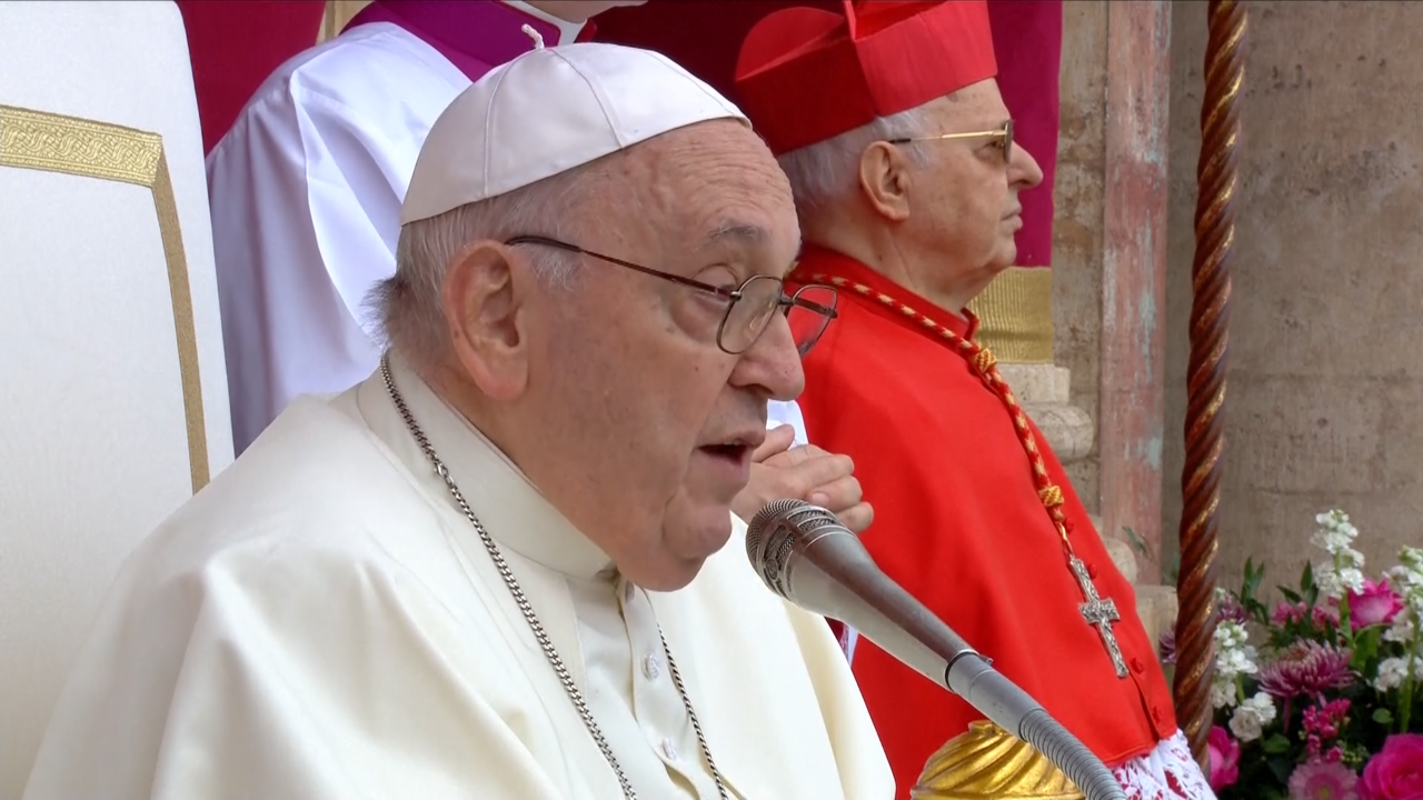 O pontífice durante a súa intervención (Reuters)