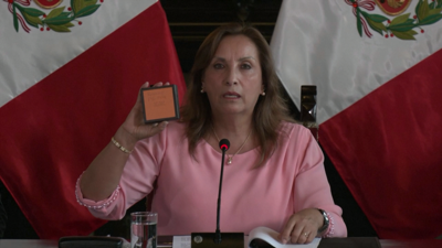 A presidenta do Perú durante a súa intervención