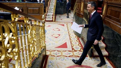 O presidente do Goberno, Pedro Sánchez, este mércores no Congreso (EFE/ Mariscal)