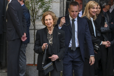 A raíña Sofía á saída do funeral de Fernando Gómez-Acebo EFE/ Fernando Villar