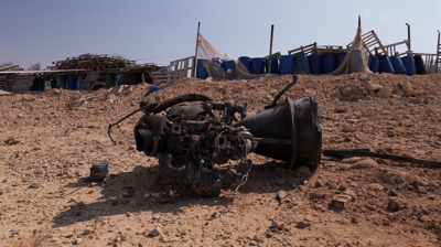 Foguete que, segundo Israel, feriu unha nena (REUTERS/Christophe van der Perre)
