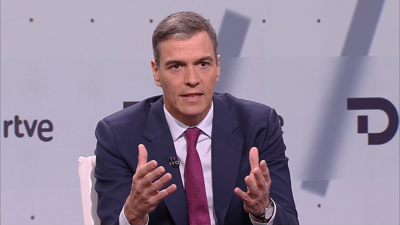 Pedro Sánchez, na entrevista en RTVE