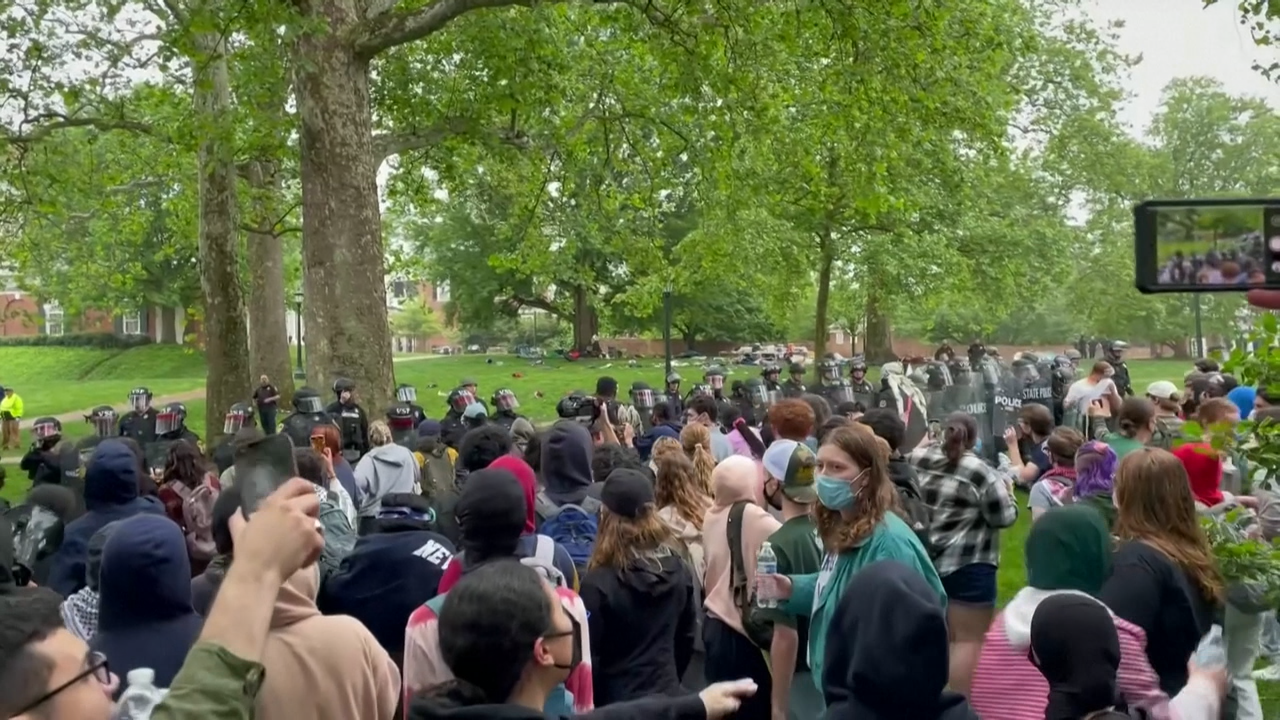 Protesta de estudantes na Universidade de Virxinia