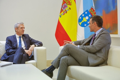 O presidente do Goberno e o da Xunta na reunión celebrada na Moncloa en xullo de 2022