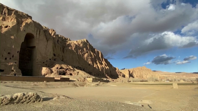 Imaxe do val de Bamián, un lugar moi visitado