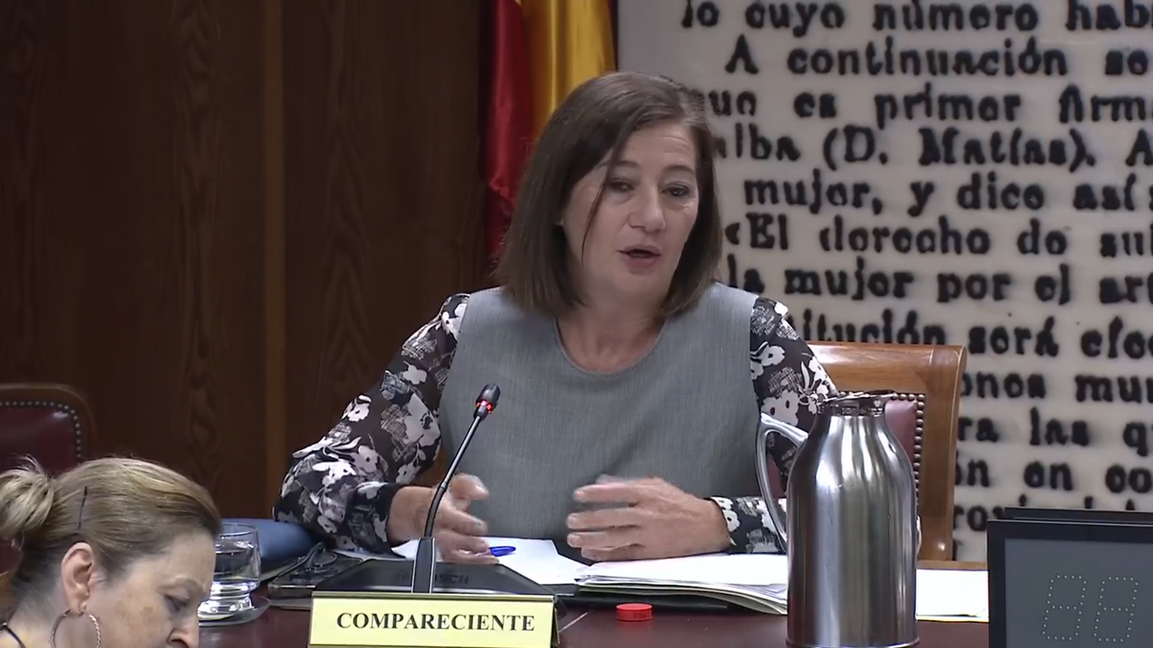 A presidenta do Congreso Francina Armengol na comisión de investigación do Senado