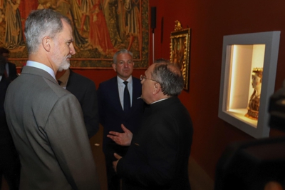 O rei inaugurou a mostra en Vilafranca do Bierzo (Efe)