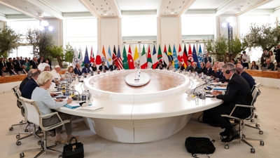 Imaxe do segundo día do cume do G7, en Borgo Egnazia, o 14 de xuño de 2024. (EFE/EPA/Giuseppe Lami)