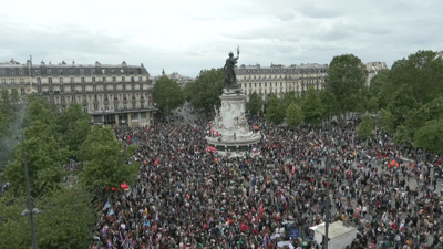 Manifestación contra o Reagrupamento Nacional de Le Pen este sábado en París