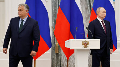 Viktor Orbán e Vladímir Putin en Moscova (REUTERS/Evgenia Novozhenina)