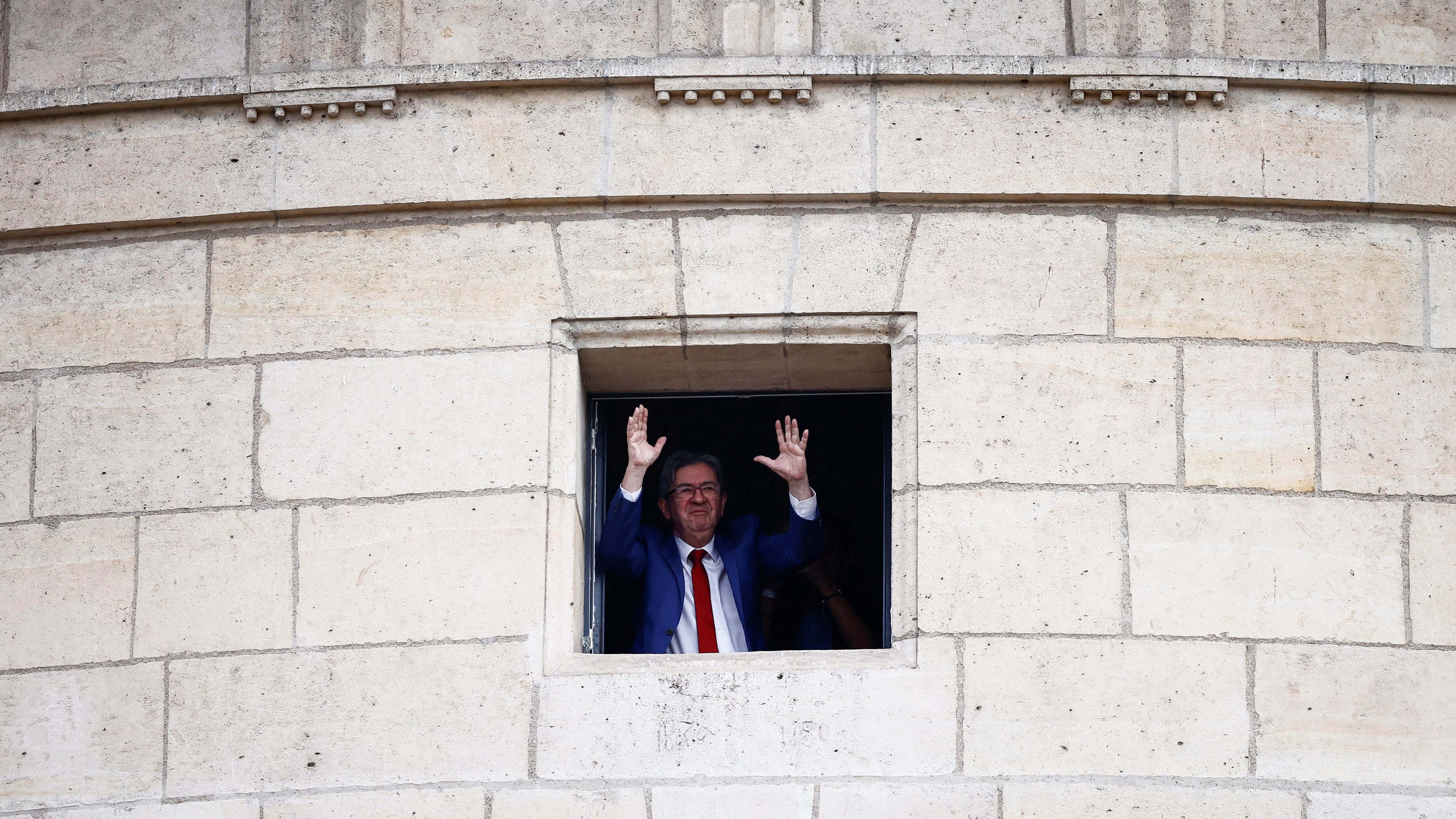 Jean-Luc Mélenchon, tras coñecerse os resultados das enquisas (REUTERS / Yara Nardi).