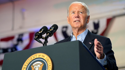 O presidente dos EUA, Joe Biden, durante un acto de campaña (REUTERS/Nathan Howard)