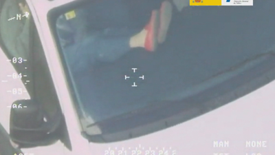 Imaxe da infracción captada polo helicóptero de Tráfico