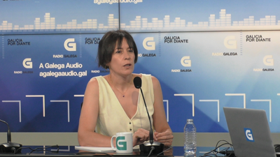 Ana Pontón, nun momento da entrevista este martes na Radio Galega