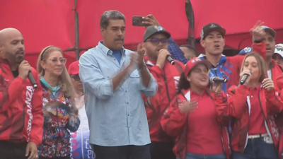 Nicolás Maduro nun acto electoral en Caracas